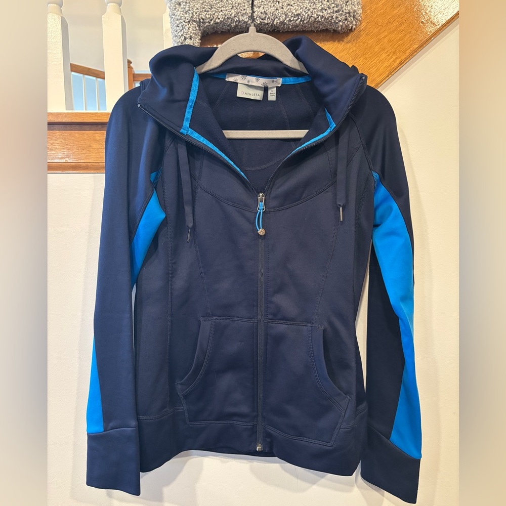 Athleta Dual Tone Blue Strength Cozy Hoodie Jacket - Women’s Medium